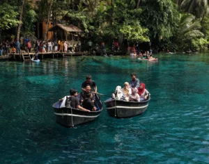 Boat tour at Paisu pok Lake Banggai Central Sulawesi